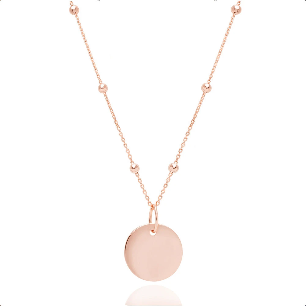 Astridandmiyu Basic Coin Necklace In Rose Gold 3 Astridandmiyu Basic Coin Necklace In Rose Gold