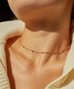 Astrid & Miyu Necklaces Essential Bold Beaded Choker In Gold