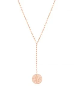 Astridandmiyu Sale Blossom Coin Lariat Necklace In Rose Gold