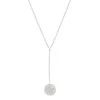 Astridandmiyu Blossom Coin Lariat Necklace In Silver