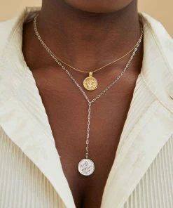 Astridandmiyu Sale Blossom Coin Pendant Necklace In Gold