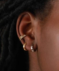 Astrid & Miyu Earrings Bold Huggies In Silver