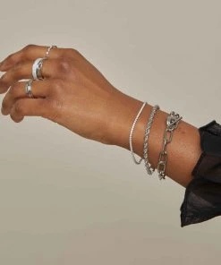 Astrid & Miyu Tennis Chain Bracelet In Silver Bracelets
