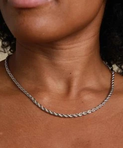 Astrid & Miyu Necklaces Rope Bold Chain Necklace In Silver