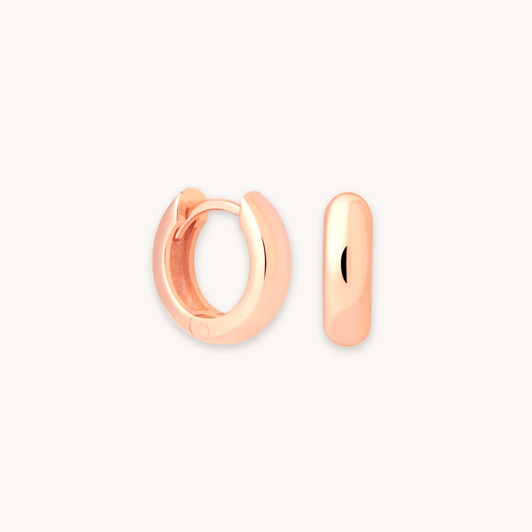 Astrid & Miyu Earrings Bold Huggies In Rose Gold 3 Astrid & Miyu Earrings Bold Huggies In Rose Gold