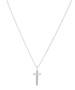 Astridandmiyu Boyfriend Cross Necklace In Silver