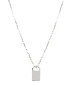 Astridandmiyu Boyfriend Padlock Necklace In Silver