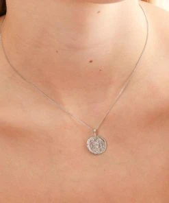 Astrid & Miyu Cancer Zodiac Pendant Necklace In Silver Zodiac Necklaces