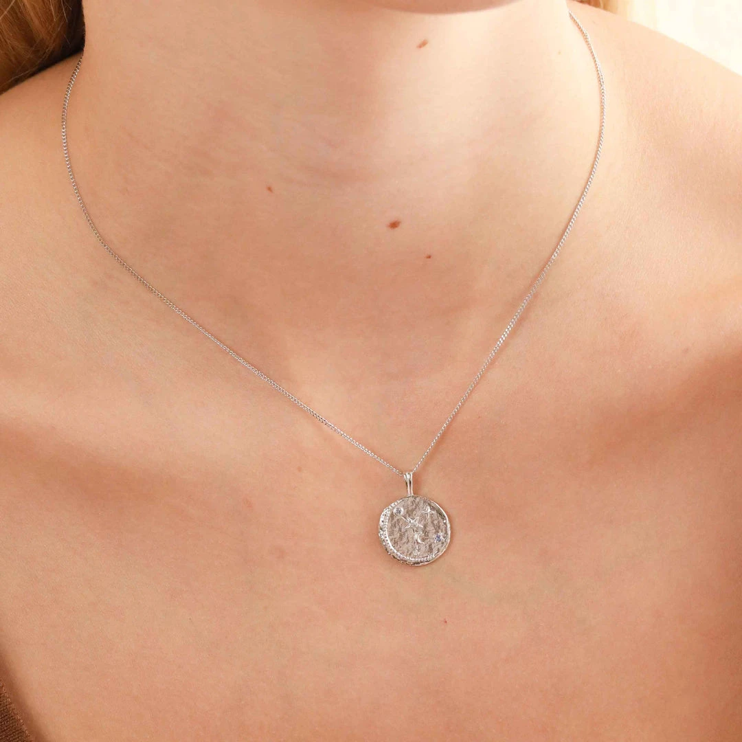 Astrid & Miyu Cancer Zodiac Pendant Necklace In Silver Zodiac Necklaces 4 Astrid & Miyu Cancer Zodiac Pendant Necklace In Silver Zodiac Necklaces