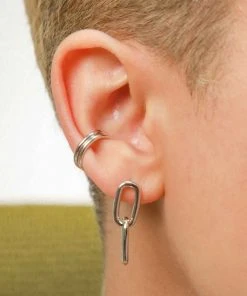 Astrid & Miyu Sale Chain Link Studs In Silver