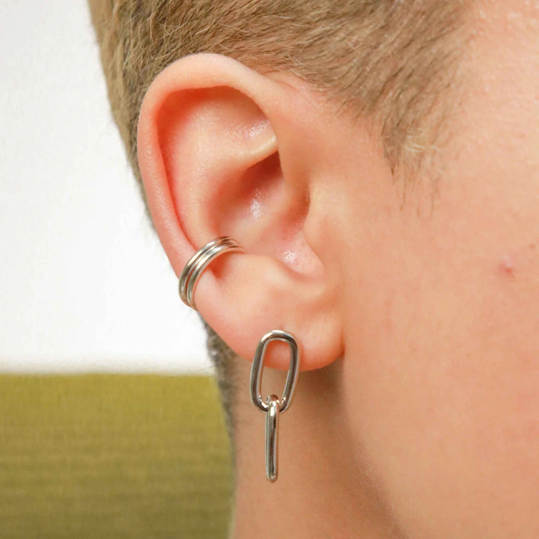 Astrid & Miyu Sale Chain Link Studs In Silver 4 Astrid & Miyu Sale Chain Link Studs In Silver