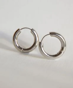 Astrid & Miyu Chunky Hoops In Silver Earrings