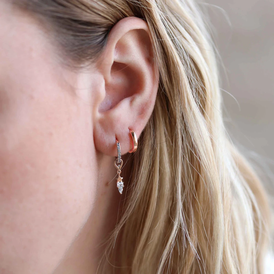 Astridandmiyu Earrings Single Dia Base Hoop In Rose Gold 7 Astridandmiyu Earrings Single Dia Base Hoop In Rose Gold