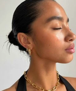 Astrid & Miyu Cosmic Dome Hoops In Gold Best Sellers