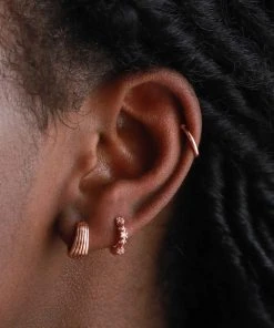 Astridandmiyu Crossing Lines Small Stacking Ear Cuff In Rose Gold Sale