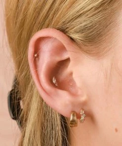 Astrid & Miyu Crystal Cluster Huggies In Gold Best Sellers 12 Astrid & Miyu Crystal Cluster Huggies In Gold Best Sellers