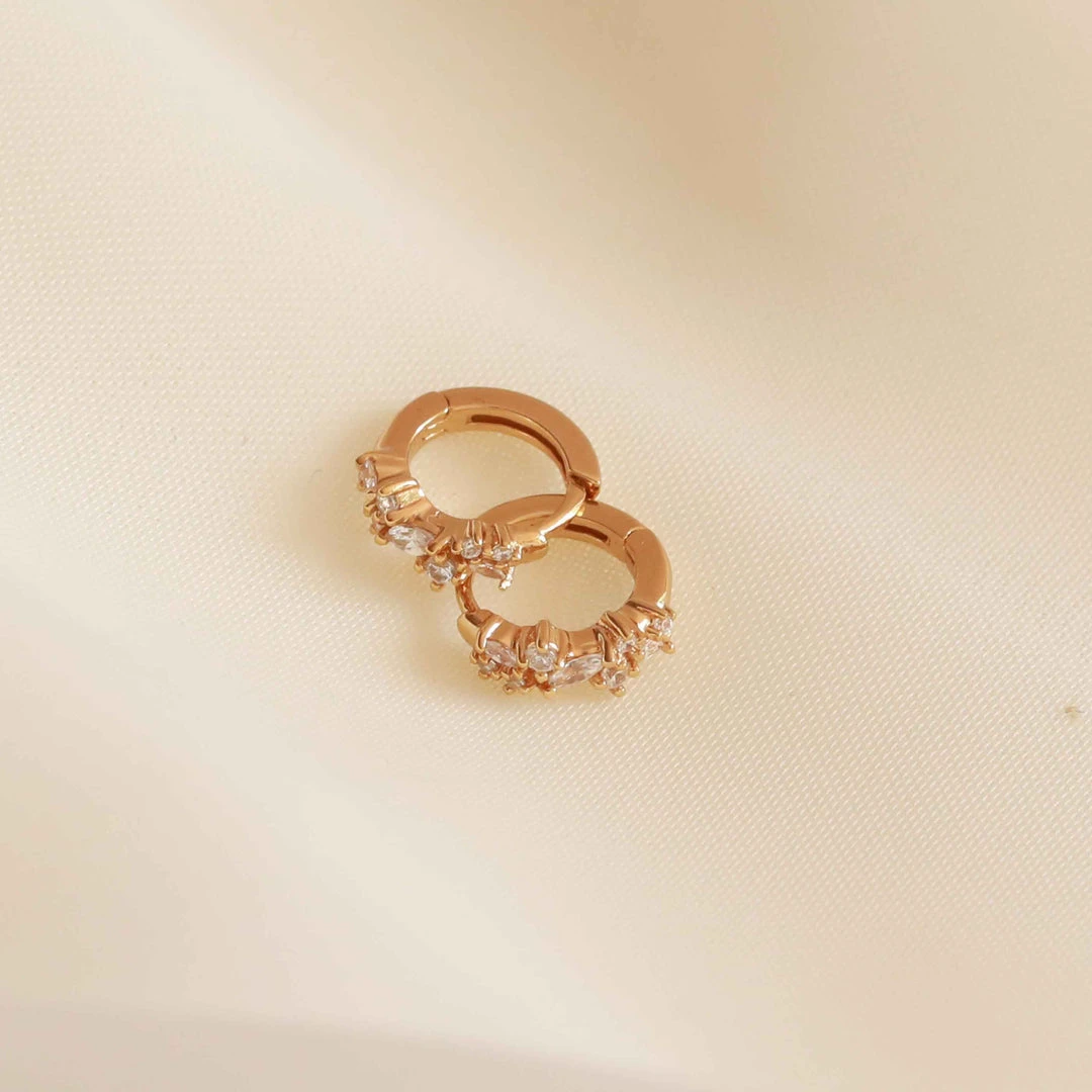 Astrid & Miyu Crystal Cluster Huggies In Gold Best Sellers 5 Astrid & Miyu Crystal Cluster Huggies In Gold Best Sellers