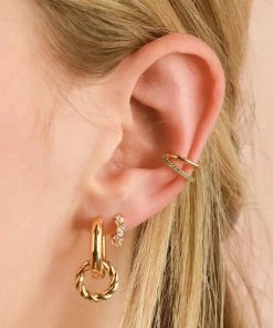 Astrid & Miyu Crystal Cluster Huggies In Gold Best Sellers 13 Astrid & Miyu Crystal Cluster Huggies In Gold Best Sellers