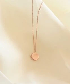 Astridandmiyu Necklaces Crystal Crescent Pendant Necklace In Rose Gold