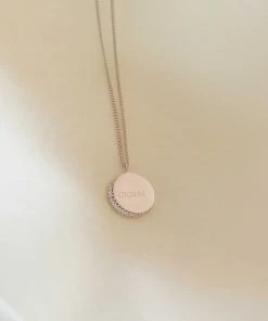 Astridandmiyu Necklaces Crystal Crescent Pendant Necklace In Silver 12 Astridandmiyu Necklaces Crystal Crescent Pendant Necklace In Silver