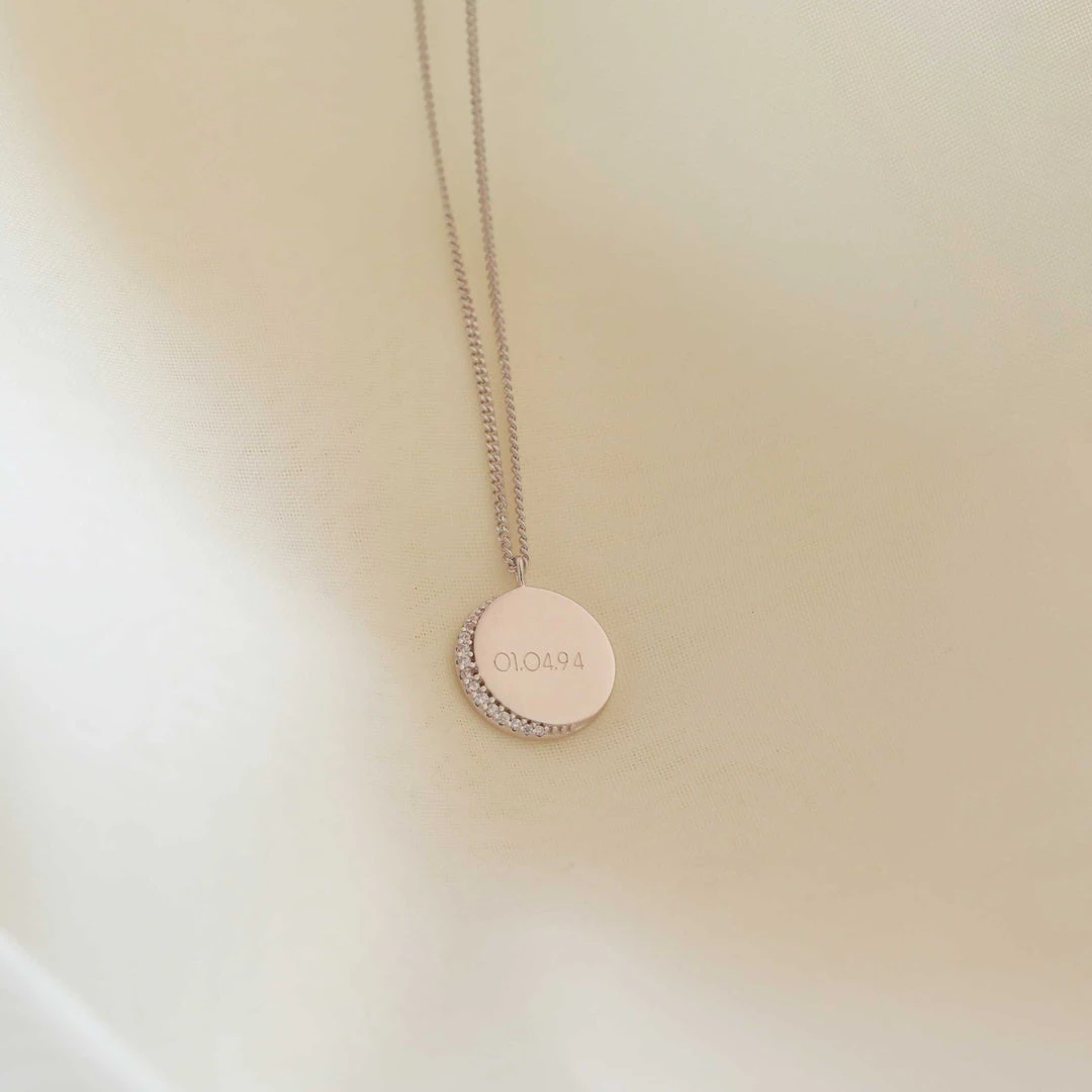 Astridandmiyu Necklaces Crystal Crescent Pendant Necklace In Silver 6 Astridandmiyu Necklaces Crystal Crescent Pendant Necklace In Silver