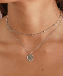 Astridandmiyu Necklaces Crystal Crescent Pendant Necklace In Silver 15 Astridandmiyu Necklaces Crystal Crescent Pendant Necklace In Silver