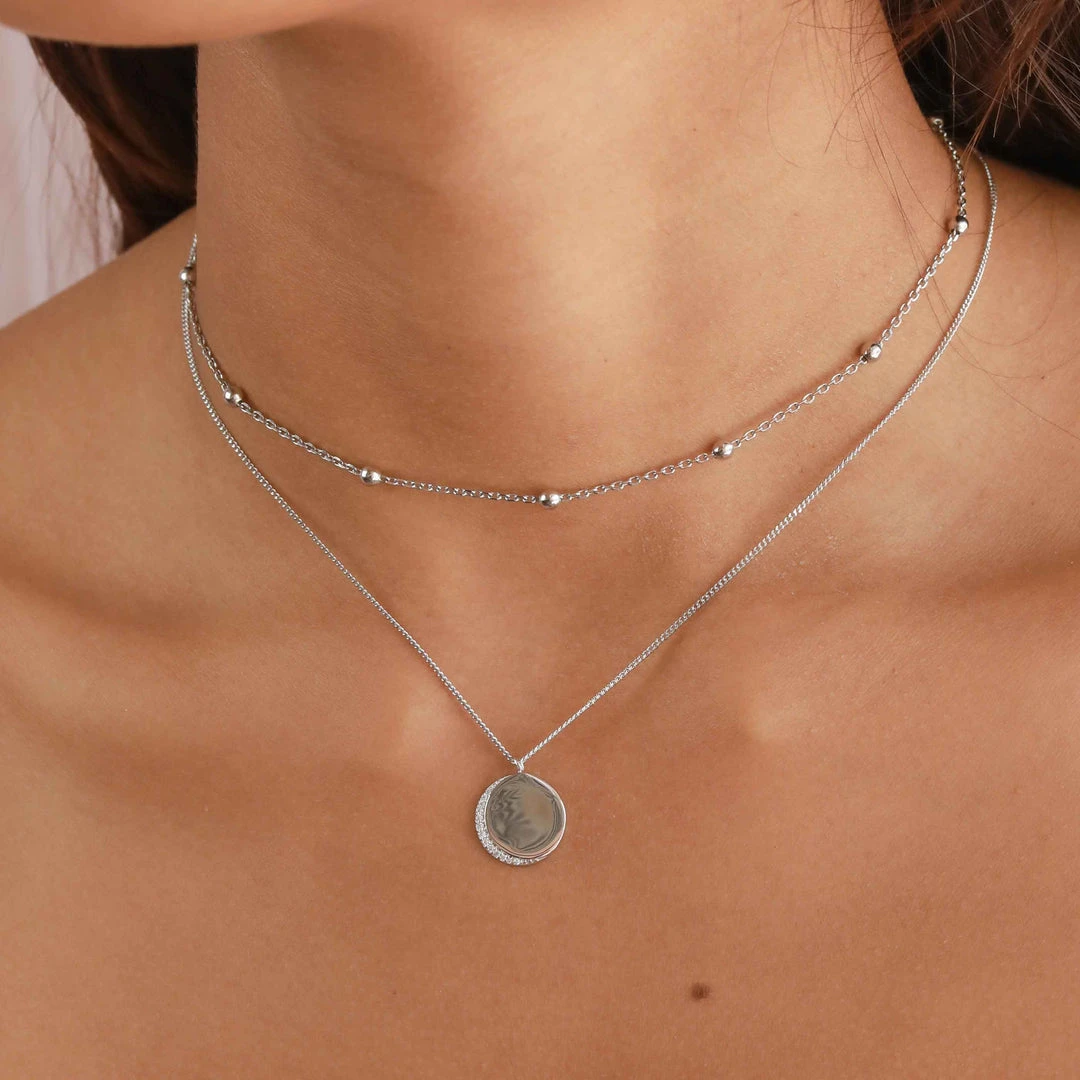 Astridandmiyu Necklaces Crystal Crescent Pendant Necklace In Silver 9 Astridandmiyu Necklaces Crystal Crescent Pendant Necklace In Silver