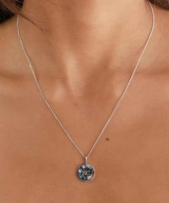 Astridandmiyu Necklaces Crystal Set Pendant Necklace In Silver