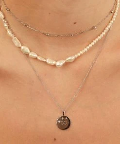 Astridandmiyu Necklaces Crystal Set Pendant Necklace In Silver