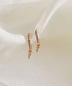 Astrid & Miyu Crystal Spike Huggies In Gold Earrings 10 Astrid & Miyu Crystal Spike Huggies In Gold Earrings