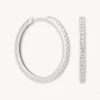 Astrid & Miyu Crystal Hinge Large Hoops In Silver 1 Astrid & Miyu Crystal Hinge Large Hoops In Silver