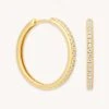 Astrid & Miyu Crystal Hinge Large Hoops In Gold Earrings