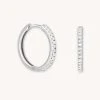 Astrid & Miyu Crystal Hinge Small Hoops In Silver Earrings 1 Astrid & Miyu Crystal Hinge Small Hoops In Silver Earrings
