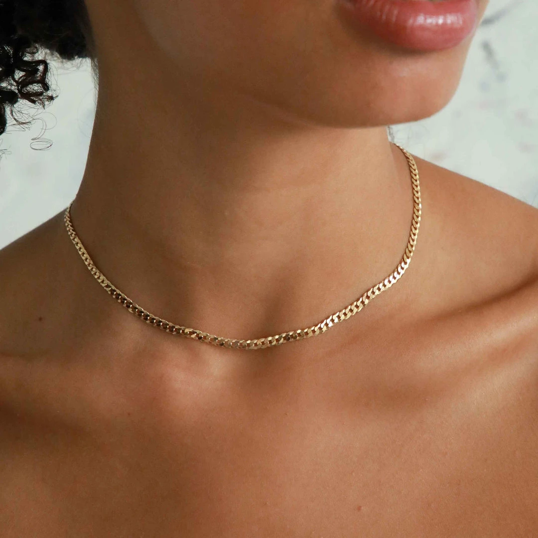Astrid & Miyu Necklaces Curb Chain Necklace In Gold 4 Astrid & Miyu Necklaces Curb Chain Necklace In Gold