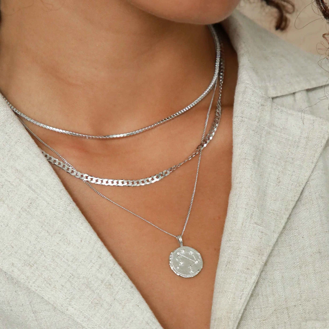 Astrid & Miyu Curb Chain Necklace In Silver 6 Astrid & Miyu Curb Chain Necklace In Silver