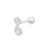 Astridandmiyu Sale Curved Diamond Barbell In Silver