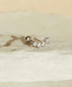 Astridandmiyu Curved Crystal Barbell In Silver 11 Astridandmiyu Curved Crystal Barbell In Silver