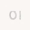 Astrid & Miyu Dia Base Hoops In Silver