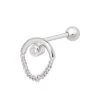 Astridandmiyu Sale Arched Diamond Charm Barbell In Silver 1 Astridandmiyu Sale Arched Diamond Charm Barbell In Silver