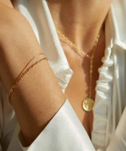 Astridandmiyu Double Chain Bracelet In Gold Bracelets