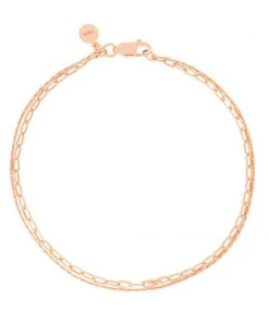 Astridandmiyu Double Chain Bracelet In Rose Gold Bracelets