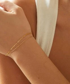 Astridandmiyu Double Chain Bracelet In Gold Bracelets