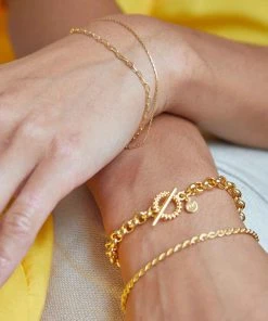 Astridandmiyu Double Chain Bracelet In Gold Bracelets