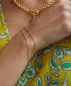 Astridandmiyu Double Chain Bracelet In Gold Bracelets
