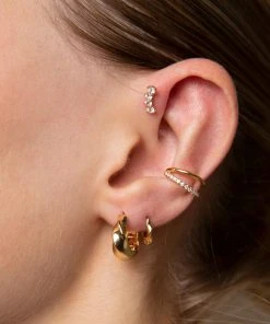 Astridandmiyu Elemental Hoops In Gold Earrings