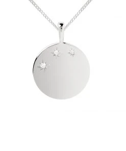 Astridandmiyu Necklaces Crystal Set Pendant Necklace In Silver