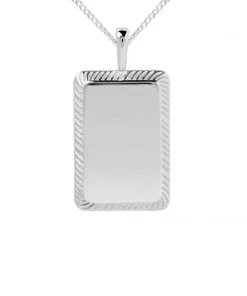 Astridandmiyu Etched ID Necklace In Silver