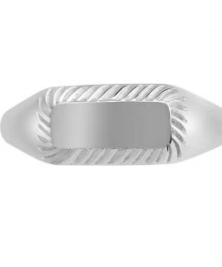Astridandmiyu Etched Signet Ring In Silver