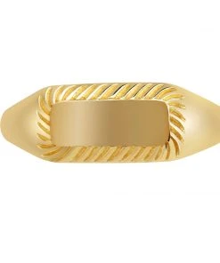 Astridandmiyu Etched Signet Ring In Gold