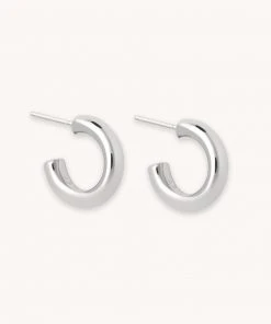 Astrid & Miyu Essential Small Hoops In Silver